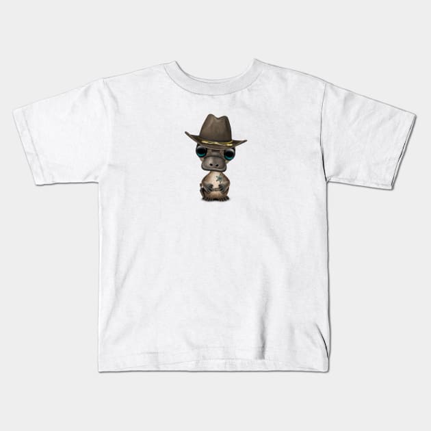 Cute Baby Platypus Sheriff Kids T-Shirt by jeffbartels